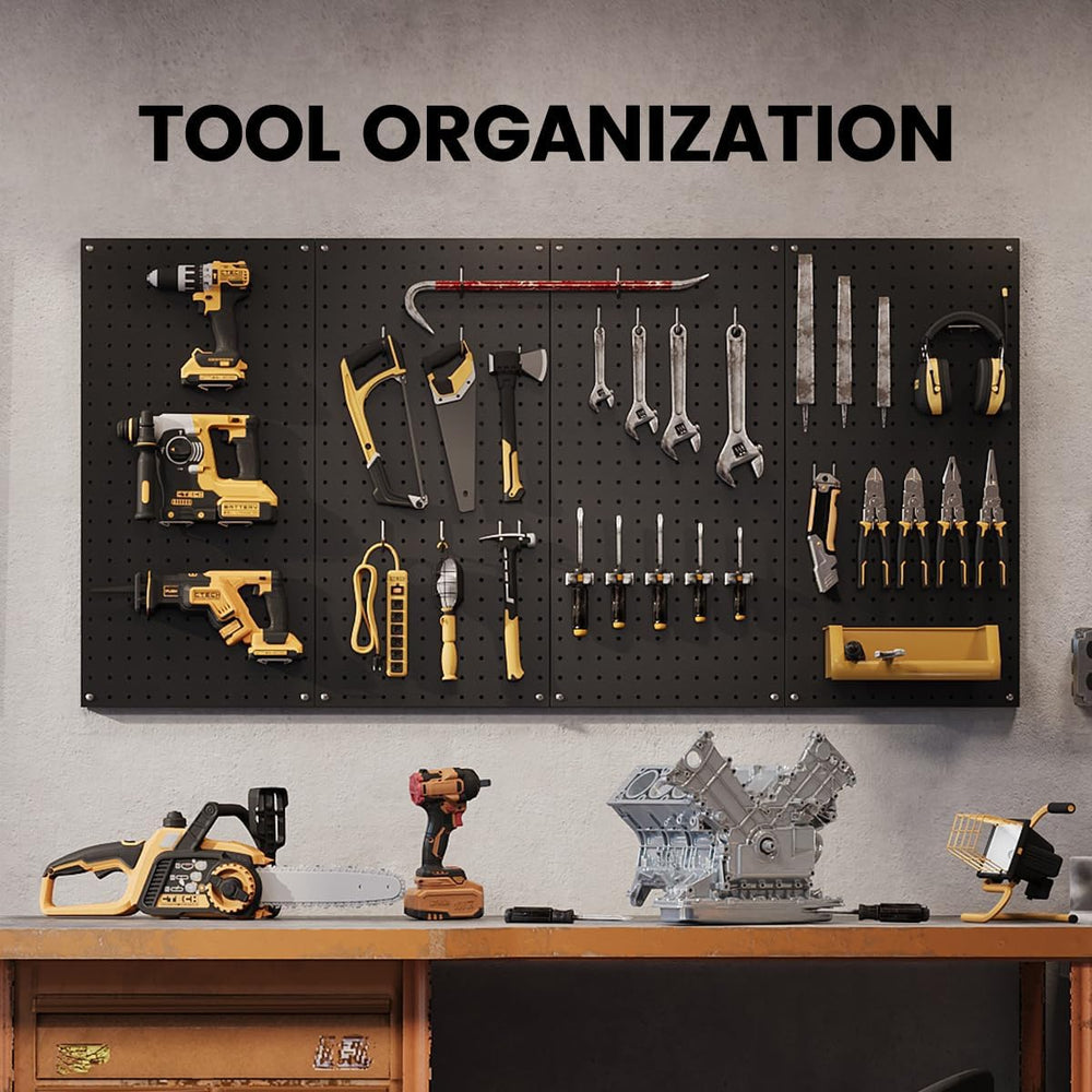 Peg Board, Metal Pegboard Tool Organizer, 12 x 24 in, 30 lb Capacity