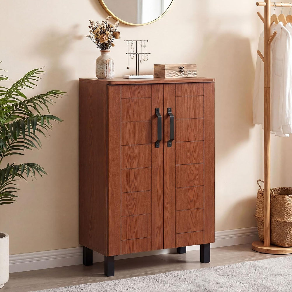 GIANTEX 5-Tier Shoe Storage Cabinet for Entryway (Brown)