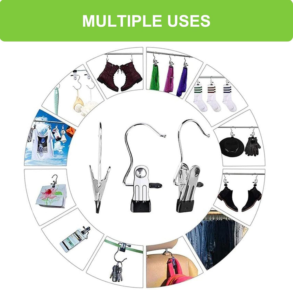 Boot Hangers Clips,100 Pack Black Laundry Hooks Hanging Clip Clothes Pins