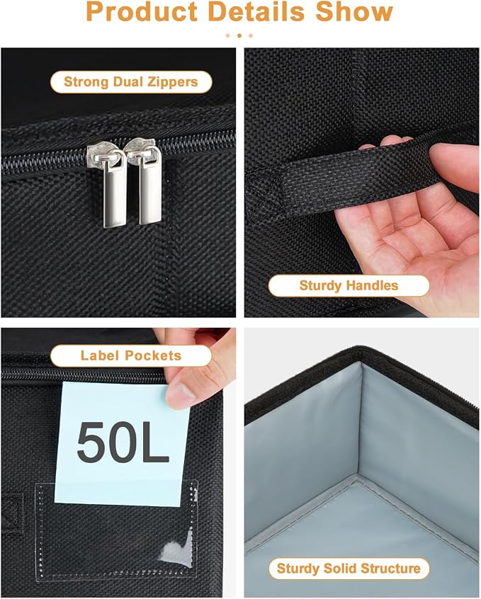 Under Bed Storage Container, 3 Pack Underbed Storage Bags