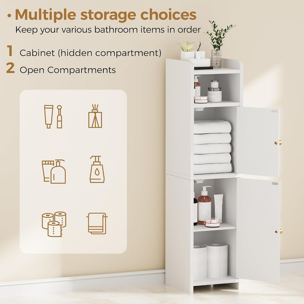BEWISHOME Small Bathroom Storage Cabinet, 2 Doors Narrow Bathroom Cabinet