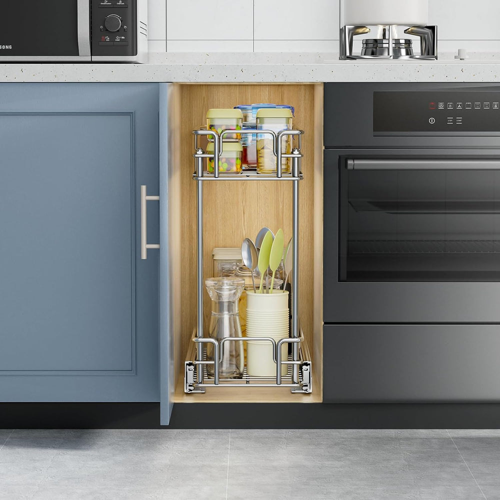 ROOMTEC Pull Out Cabinet Organizer for Narrow Cabinet (8.5" W X 21.5&quo...