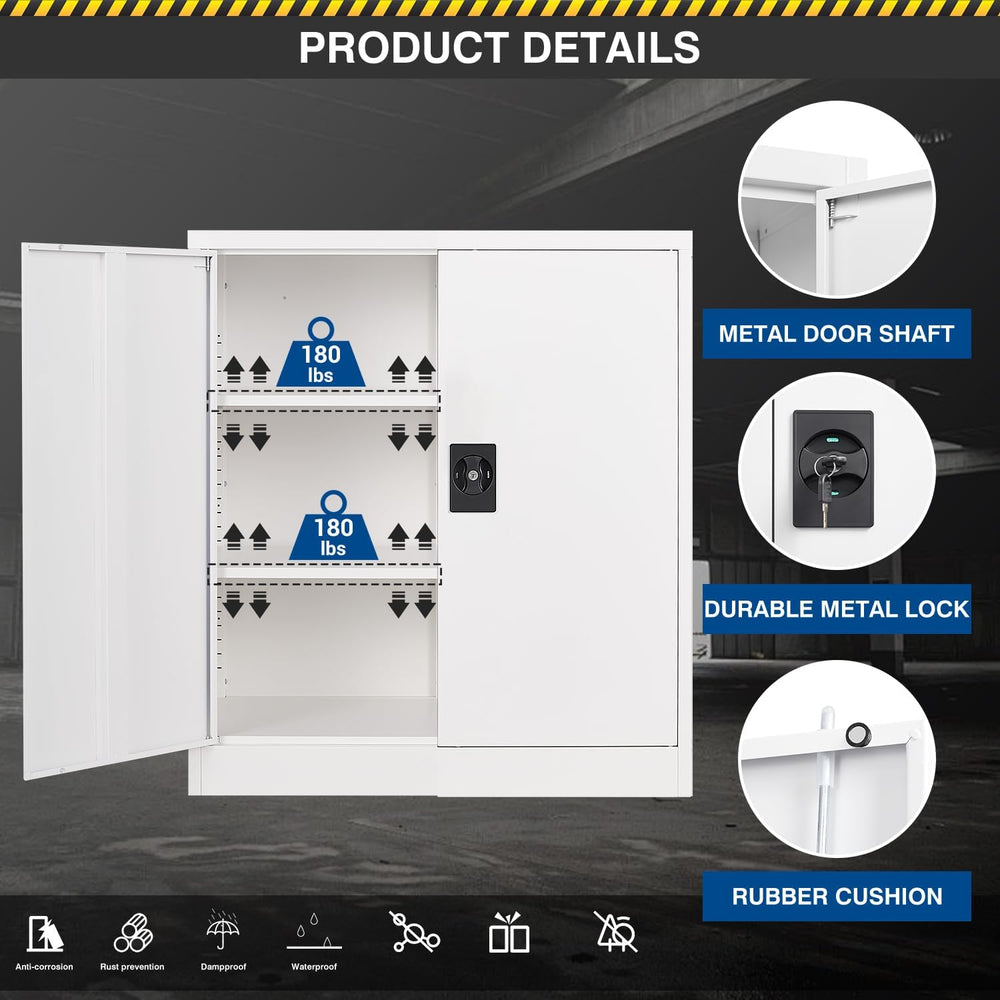 Fesbos Metal Storage Cabinet-36” Tall Steel File Cabinets with Lockable Doors...