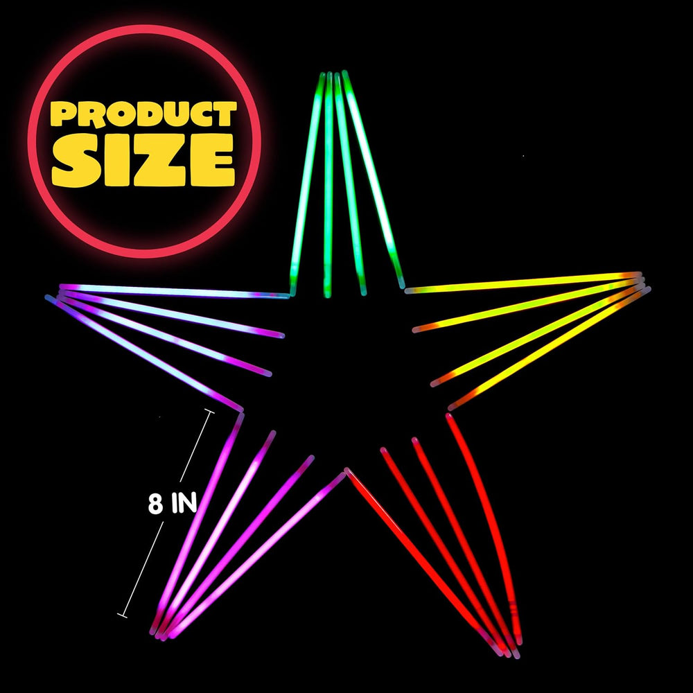 JOYIN 300 Pcs 8" Glow Sticks Bulk Party Pack, Neon Glow in the Dark Part...