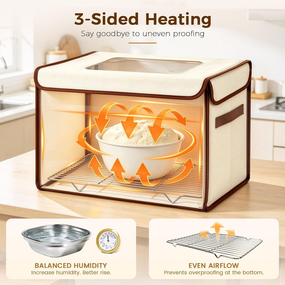 Folding Bread Proofing Box, Precise 50-131°F Temp & 72H Timer Control