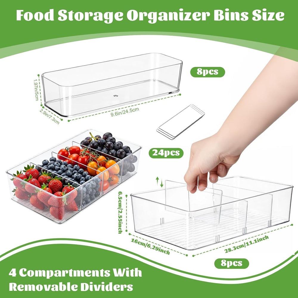 8 Pcs Snack Pantry Organizer Storage for Shelf, Large, Divider