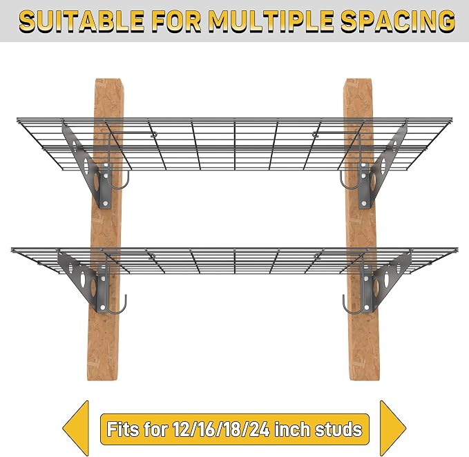 Ultrawall Garage Wall Shelves, 2 x 4 ft Wall Mounted Storage Shelves, Heavy