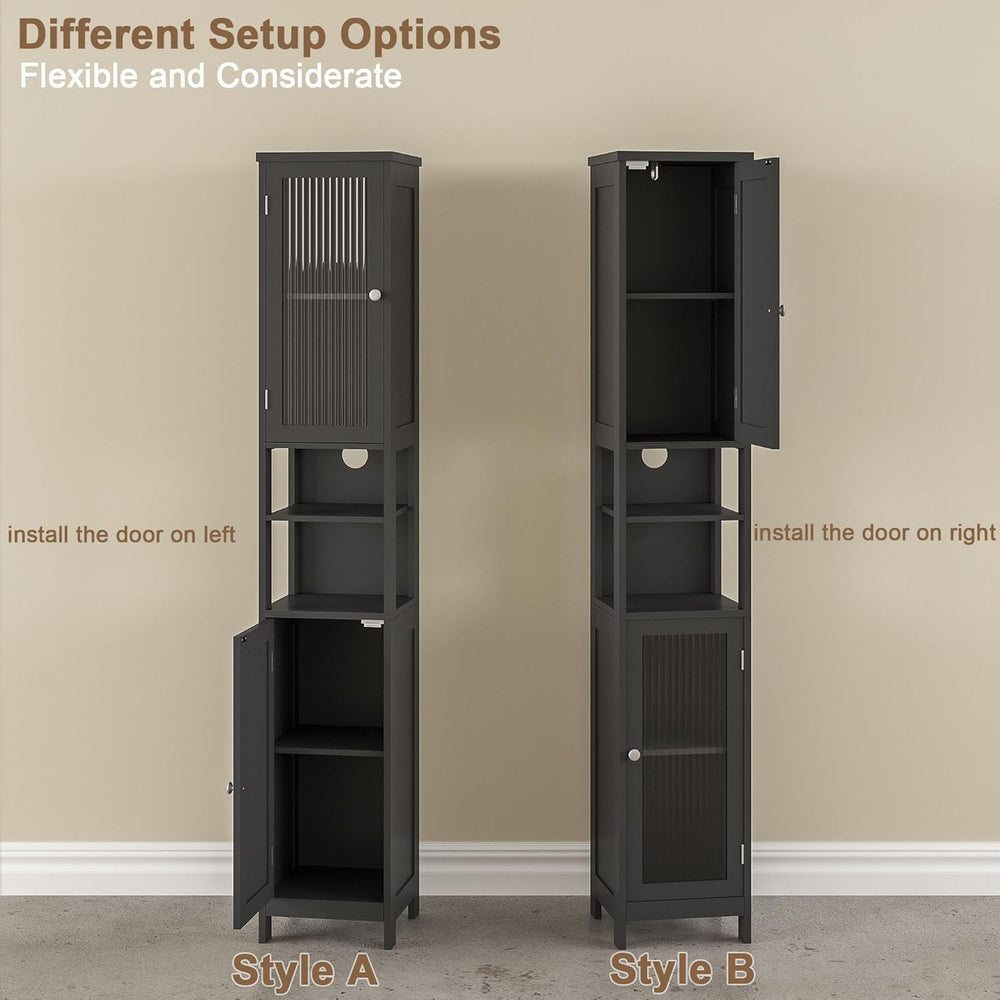 ChooChoo Narrow Bathroom Storage Cabinet with Light, Space Saving