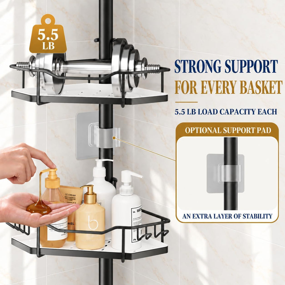 Rustproof Corner Shower Caddy Tension Pole for Shampoo Holder
