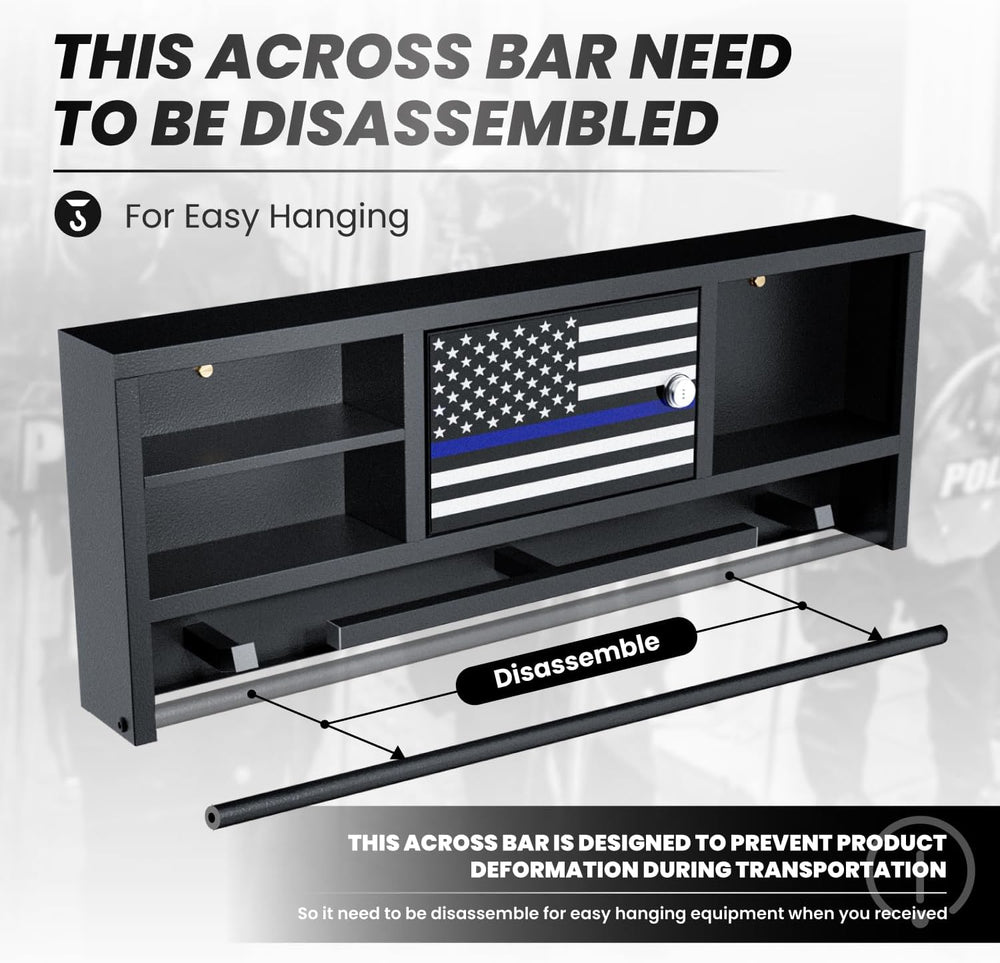 Police Gear Rack, Wall Mounted Police Hanger with Hooks, Tactical Duty Gear R...