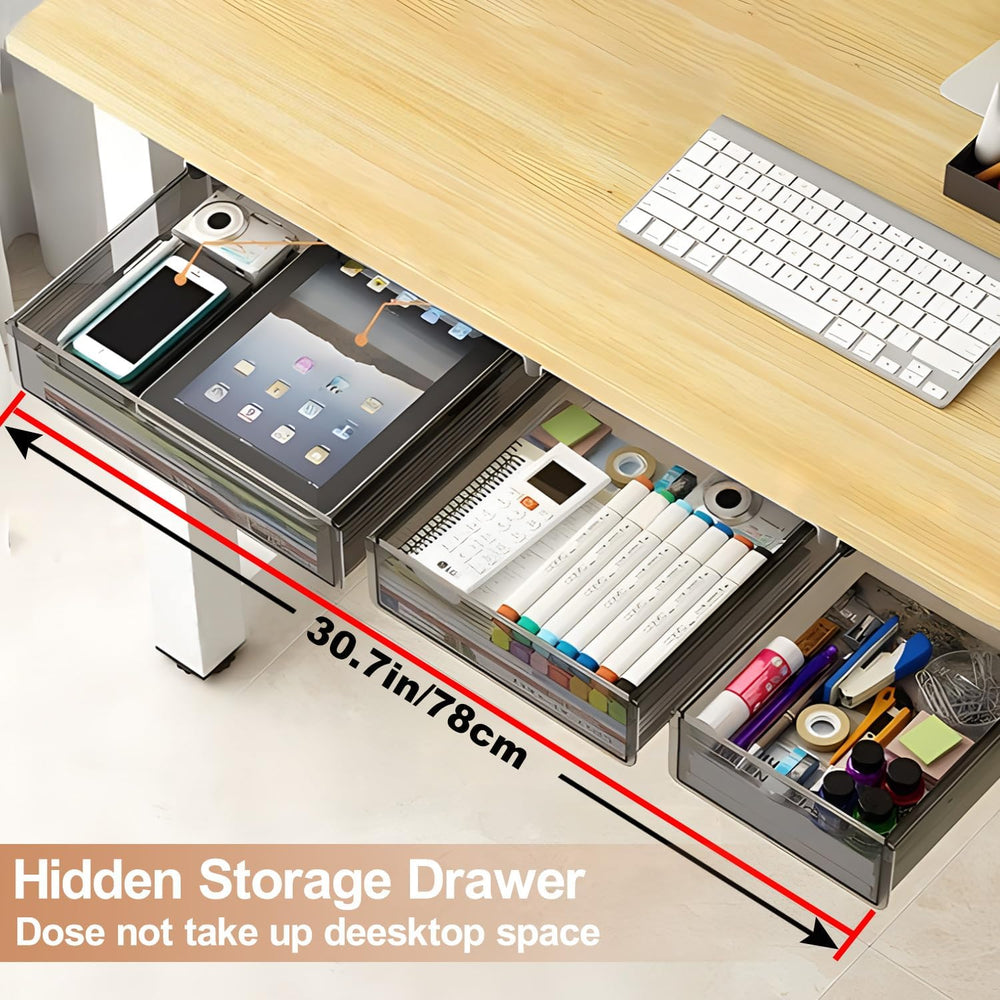 SVNNELP Under Desk Table Drawer Storage Organizer,3 Pack Large & Medium &...