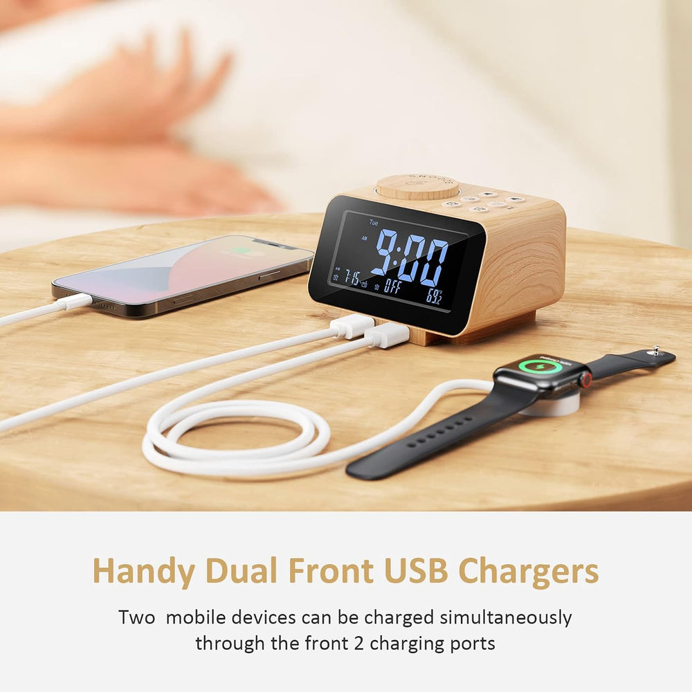 uscce Digital Dual Alarm Clock Radio for Bedrooms with Weekday/Weekend Mode