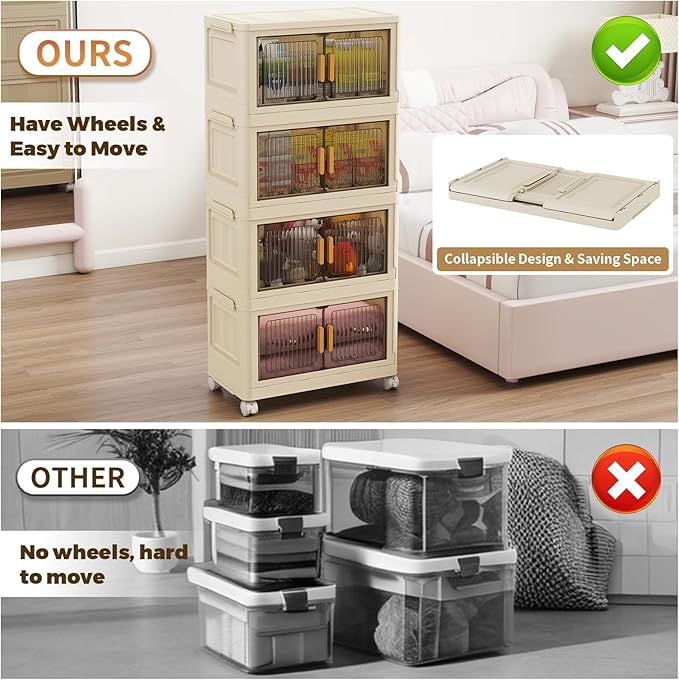 4 Tier Stackable Plastic Storage Bins