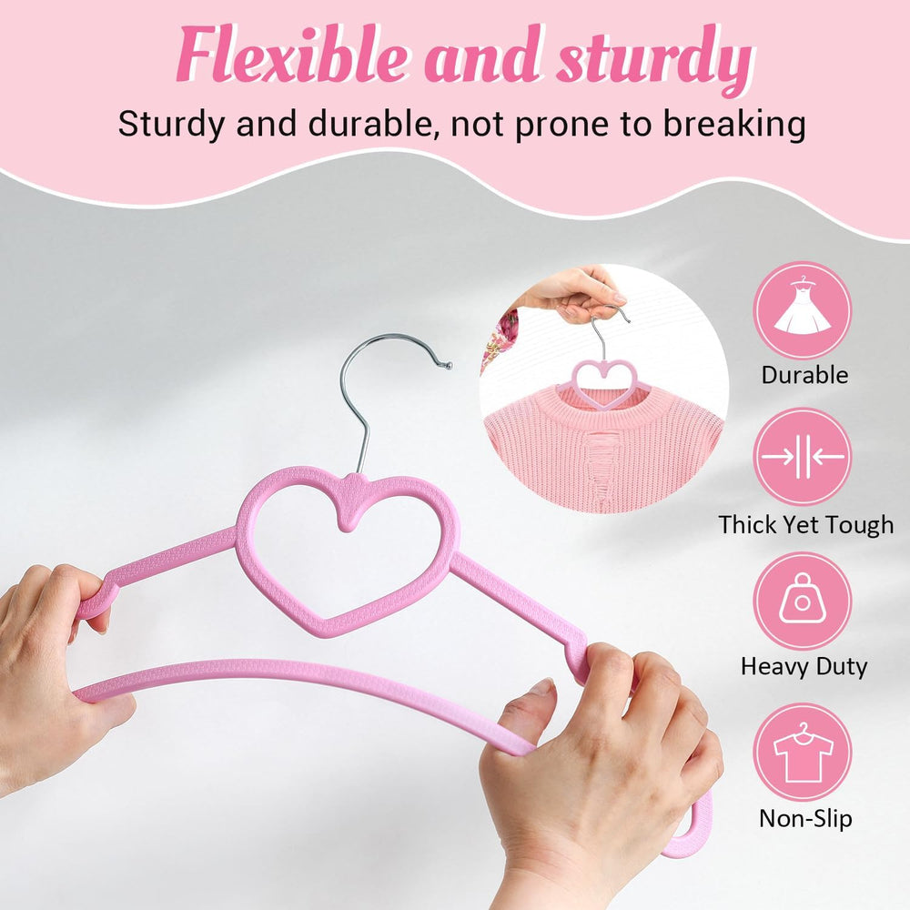 Plastic Hangers 80 Pack, Pink Clothes Hanger with 10 Clips- Ultra Thin Space ...