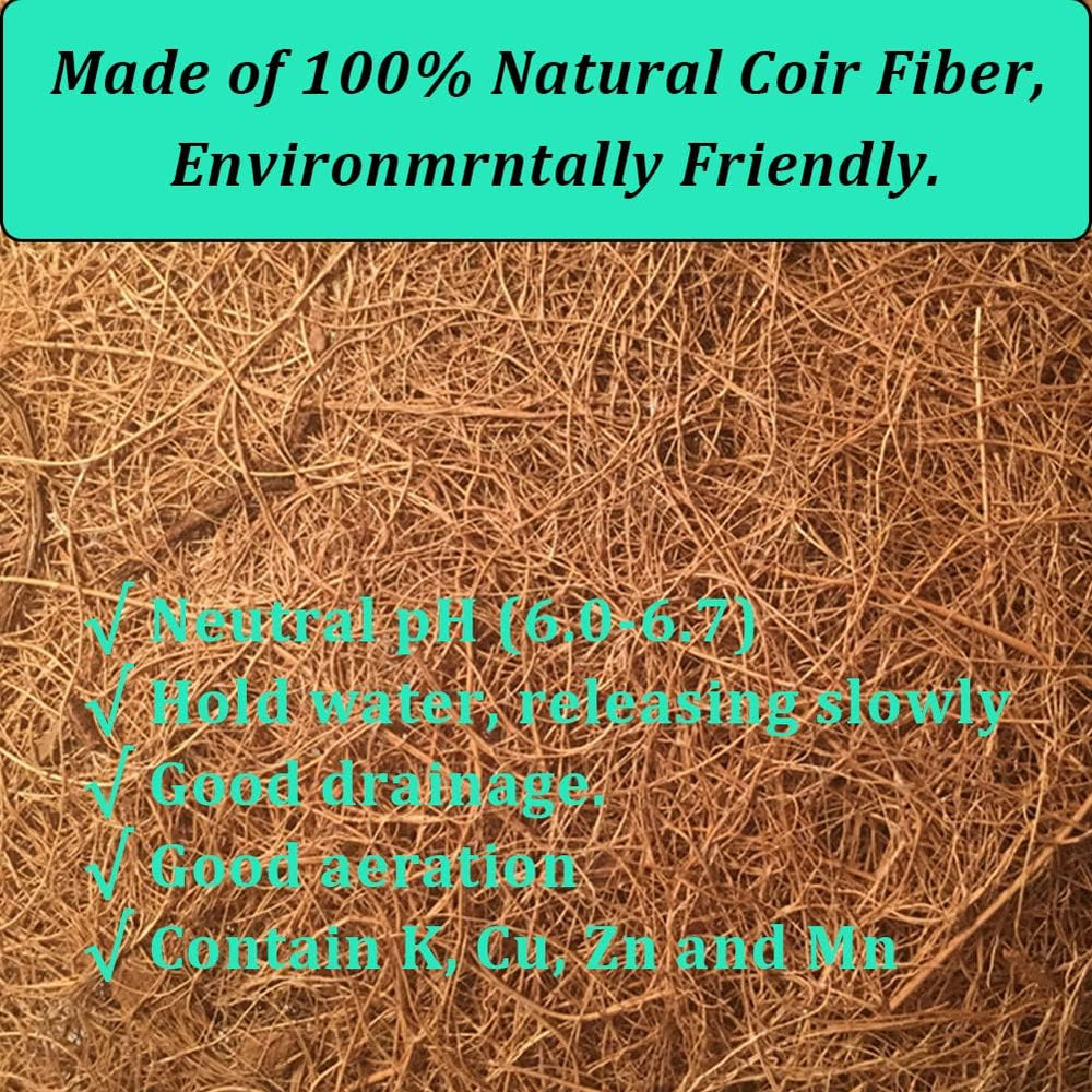 2PCS Hanging Basket Liners Coco Liner 20 Inch Round Coconut Coir Basket for P...