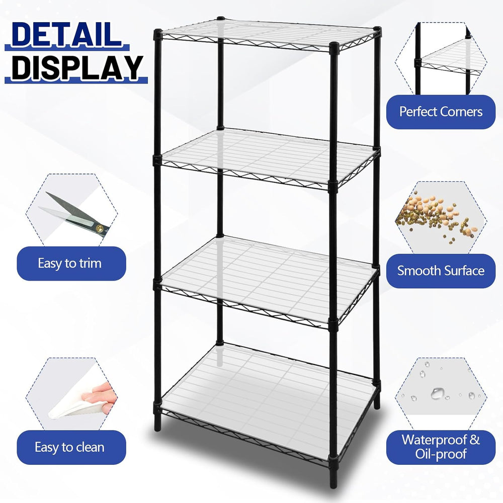 Sliner 12 Pack 18 x 48 Inch Plastic Shelf Liners for Wire Shelving