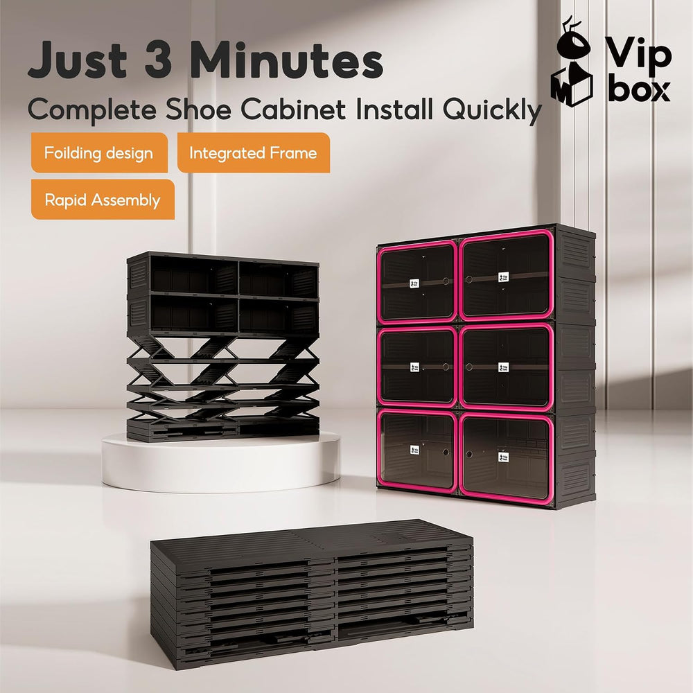Vipbox No Assembly 10 Tier Collapsible Shoe Rack, 40 Pairs Foldable Shoe Stor...