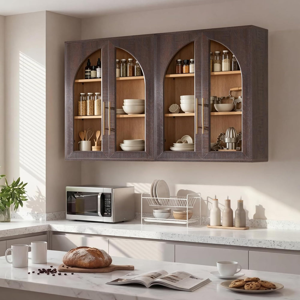 Bathroom Wall Cabinet, 23.5×31.4'' Storage Cabinet, Arched Cabinet Wa...