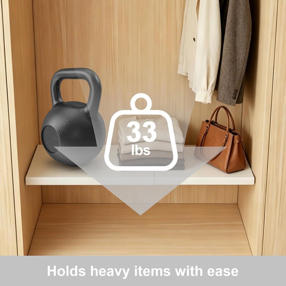 Cream White Adjustable Shelf for Closet (L:18.9-35.4in D:11.81 in)