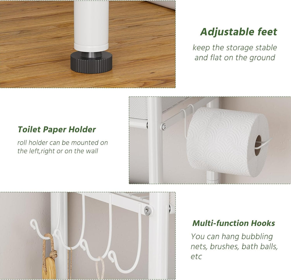 Simple Trending Over The Toilet Storage Rack with Drawers, Metal 3 Tier Bathr...