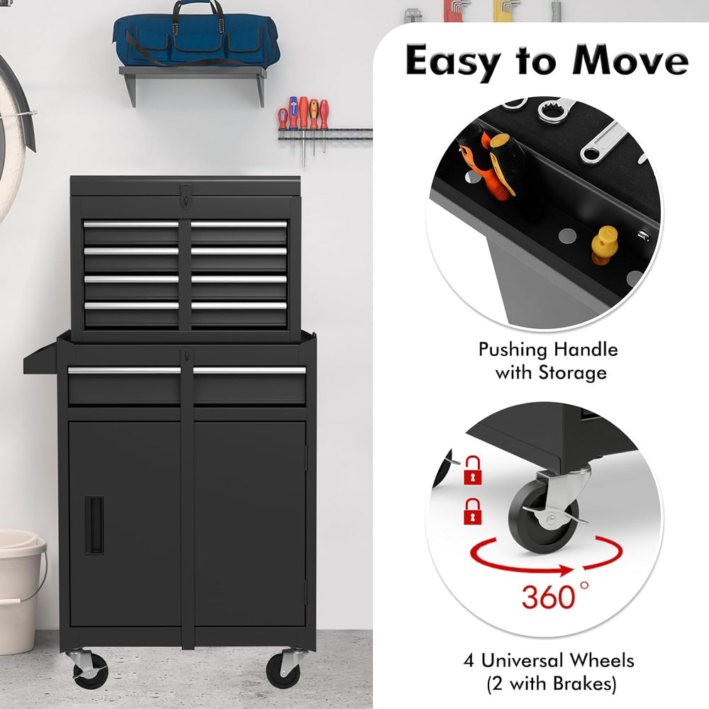 Goplus Tool Chest, 5 Drawers Rolling Tool Cabinet with Detachable Top Toolbox...