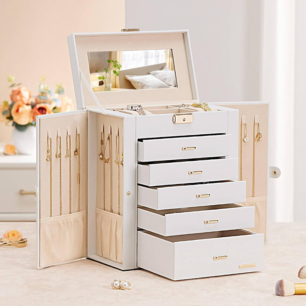 Homde Jewelry Box Large for Women: 6 Layers Organizer with 5 Drawers