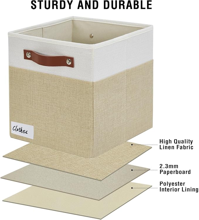 Collapsible Fabric Storage Cube Bins (4 Pack)