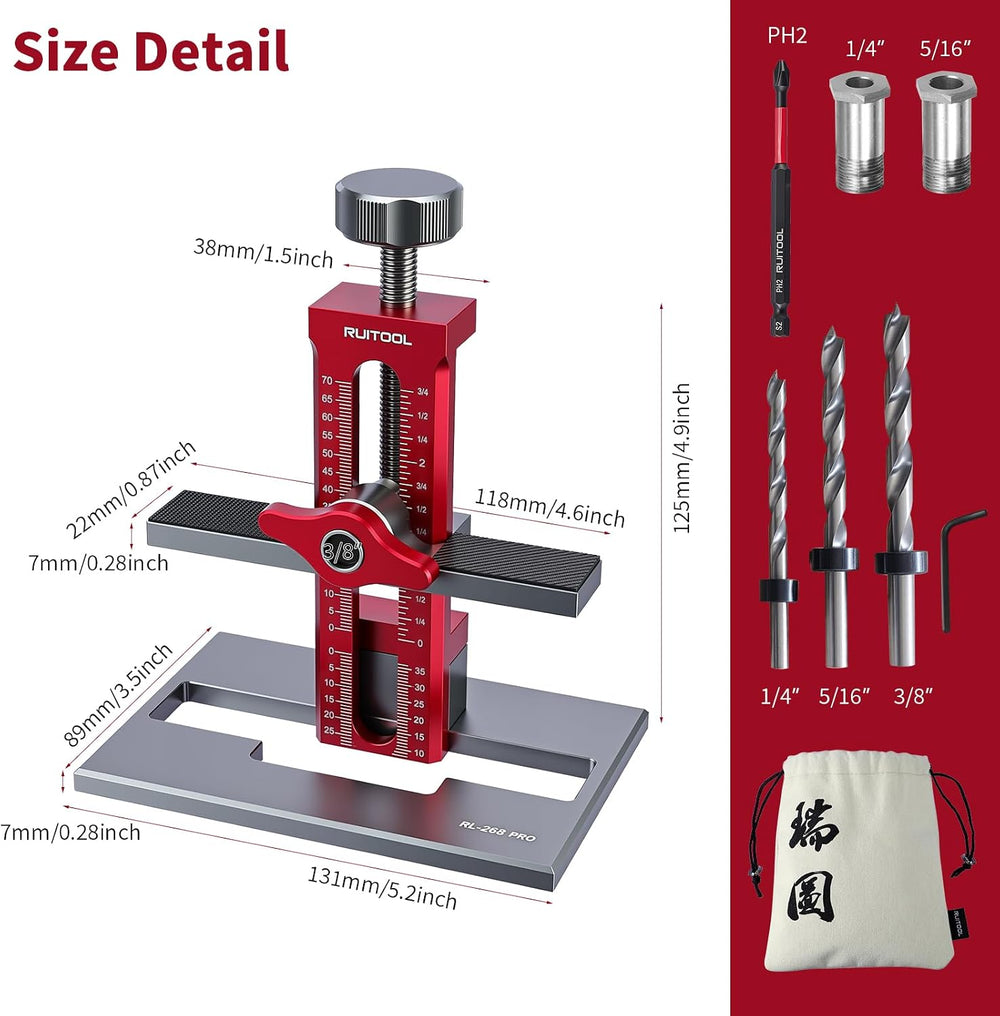 RUITOOL 3-in-1 Cabinet Door Mounting Jig for Face Frame/Frameless Cabinets