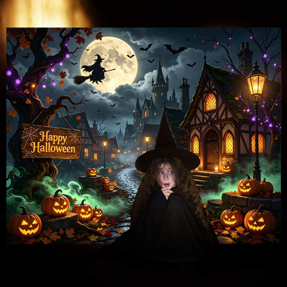 20x10ft Halloween Backdrop Haunted House Halloween Backdrop for Photography