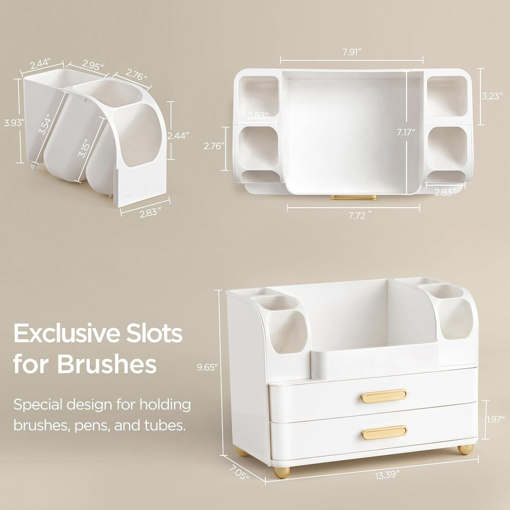 HBlife Makeup Organizer for Vanity with Brush Holder, Large Bathroom Countert...