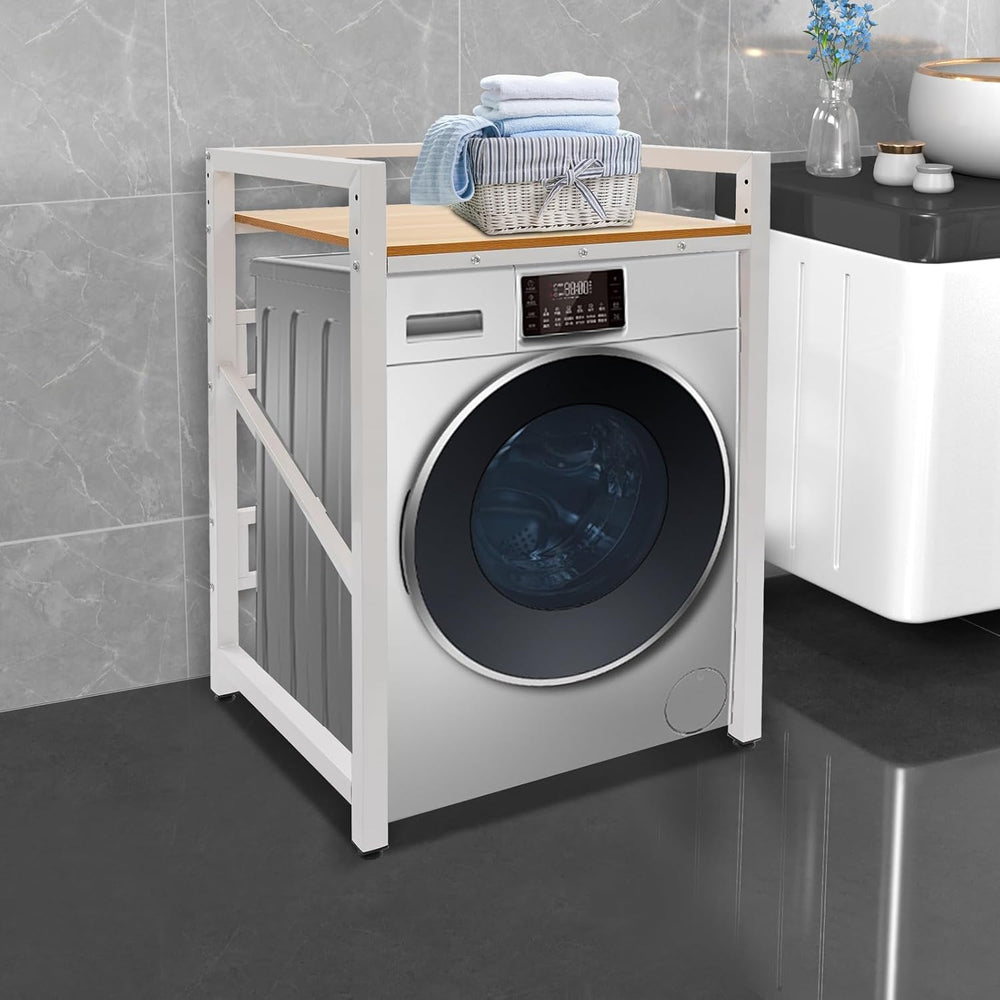 Dryer Stand, Heavy Duty Washing Machine Shelf with Top Guardrail Adjustable H...