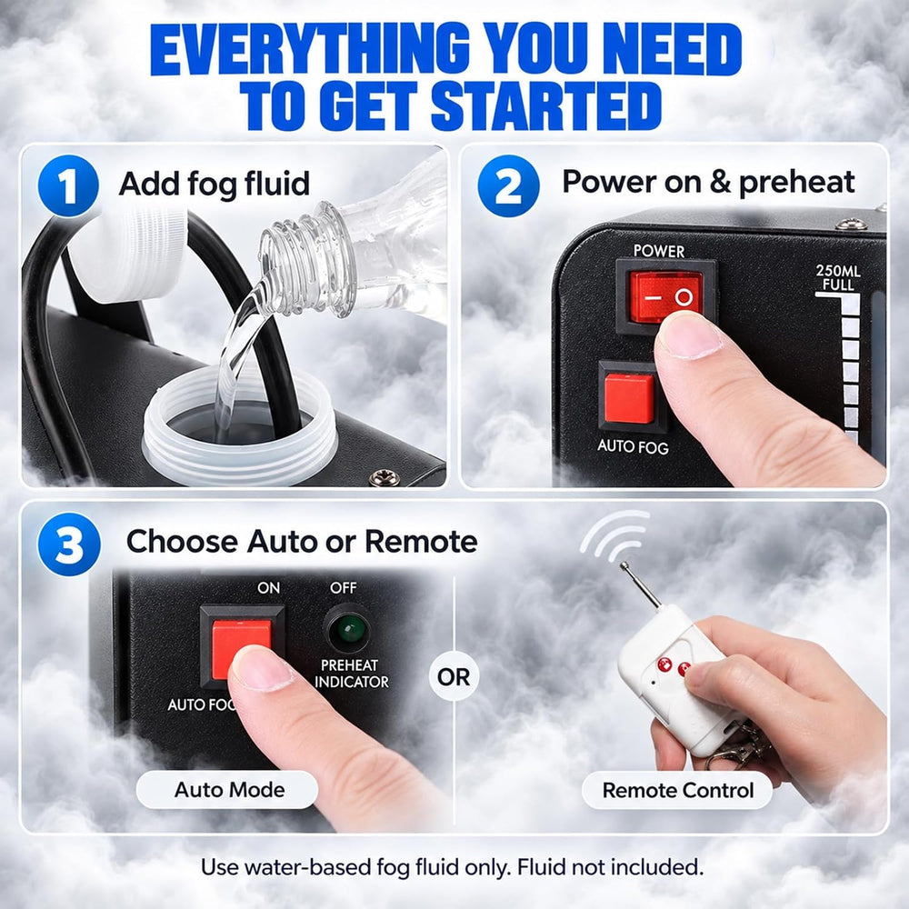 LURT Fog Machine Smoke Machine Indoor Outdoor Halloween Smoke Maker Stage