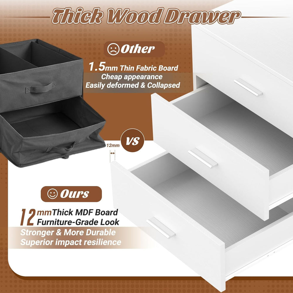 Aheaplus 21.7" Closet Drawers Set of 2, Wood Closet Organizers and Storage