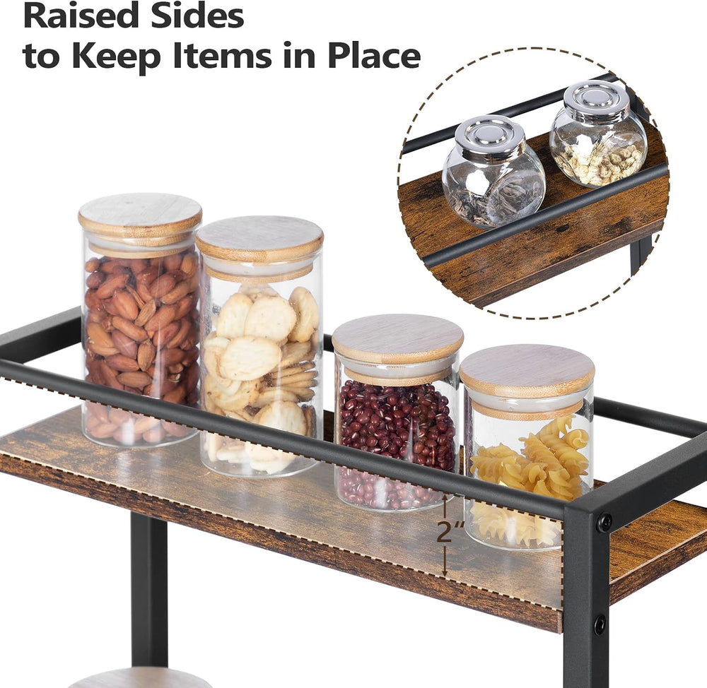 MAHANCRIS Slim Rolling Cart, Mobile Kitchen Cart on Wheels, Narrow Storage Ca...