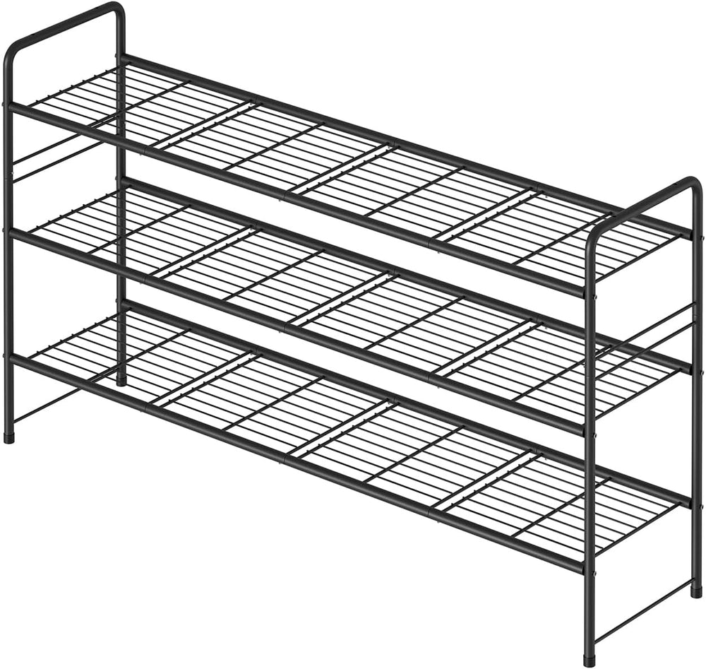 3 Tier Shoe Rack for Closet, 44 Inch Extra Long Shoe Storage Organizer for Sh...