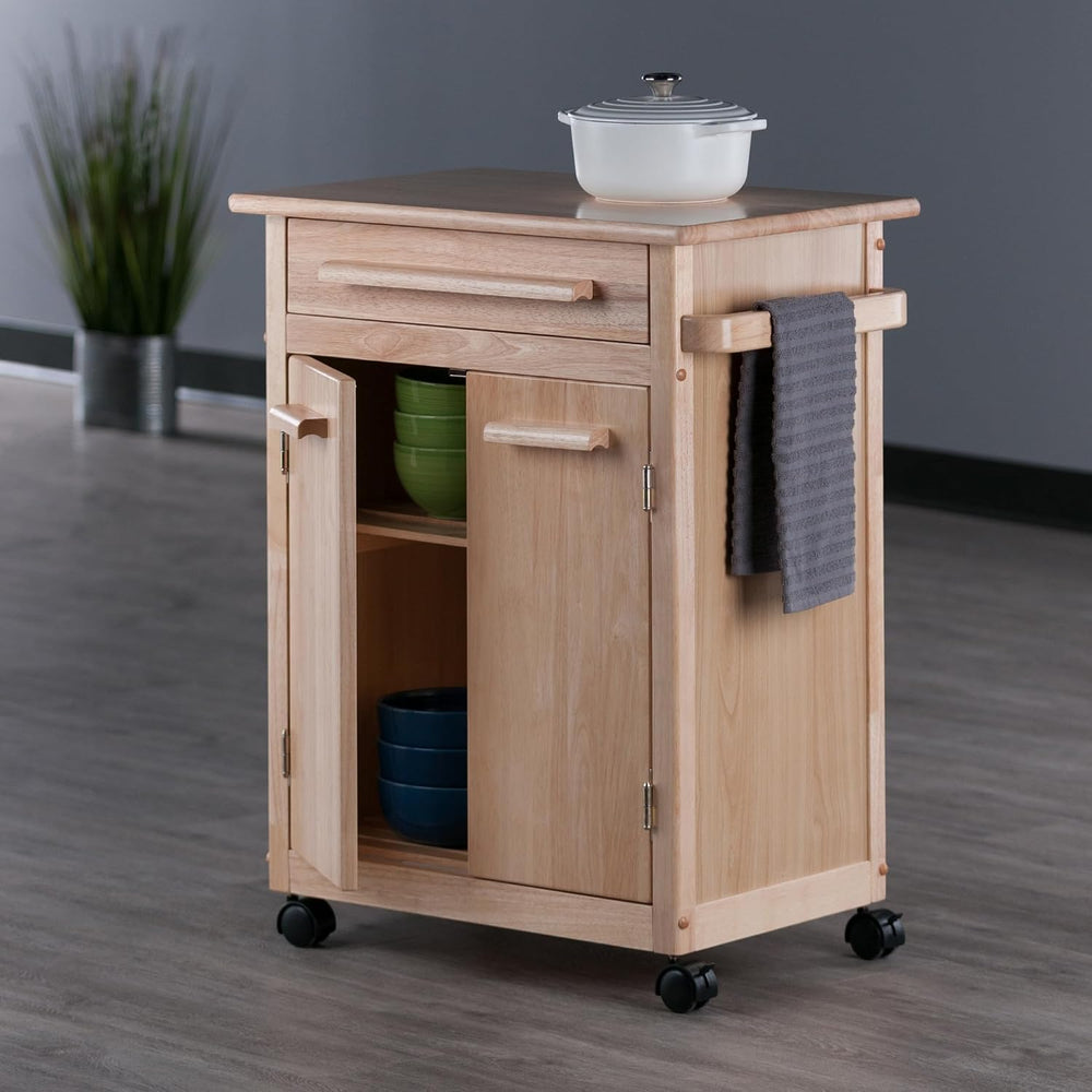 Winsome Wood Kitchen Cart, Natural, Single Drawer (82027)