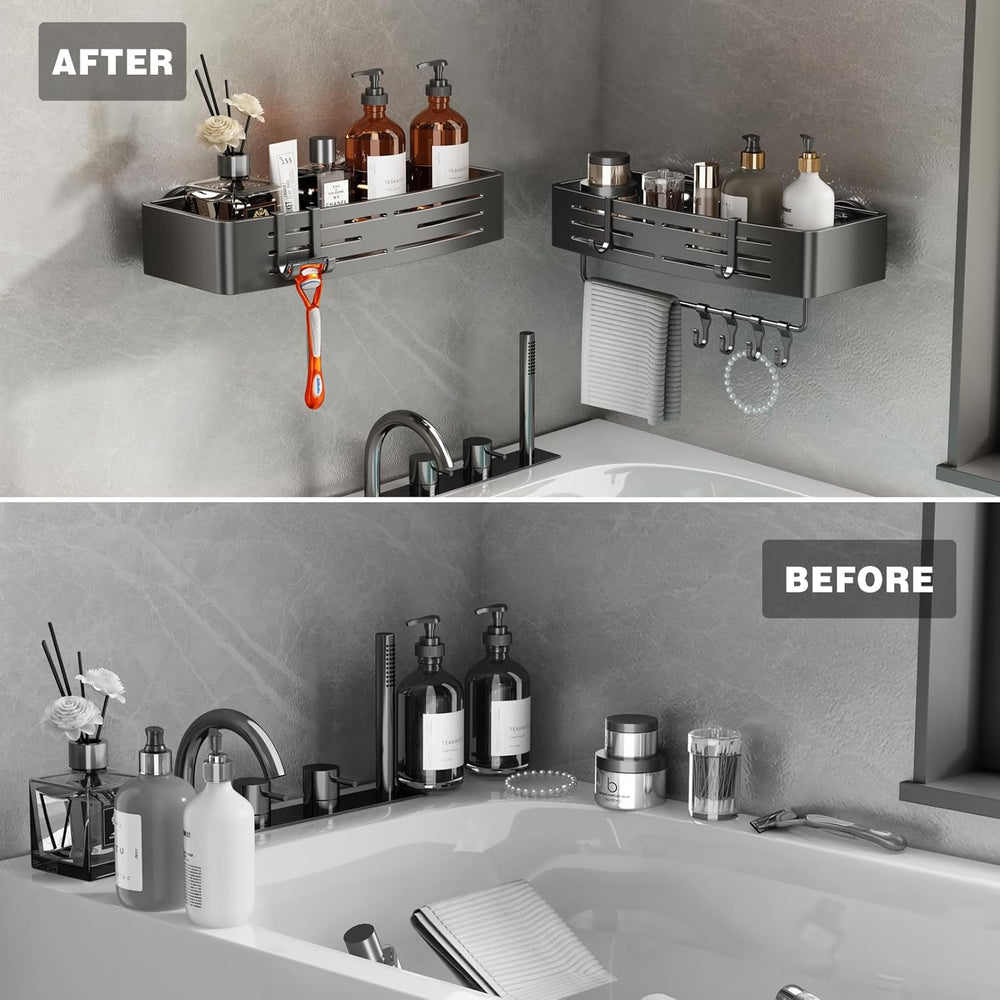 Shower Caddy Suction Cup, 2 Pack Shower Shelves for Inside Shower No Drilling...