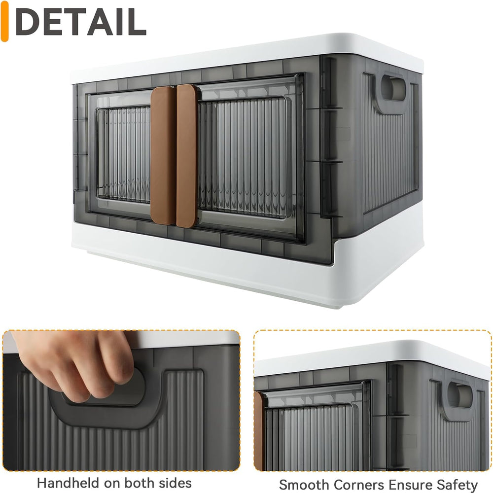 Storage Box, Cabinet with Lids, 8.4 Gallon (32L) Capacity, With Double Door a...