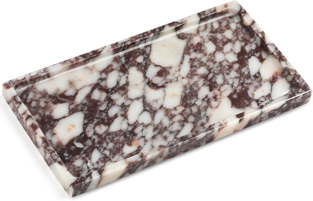 Natural Marble Vanity Tray - Moujings Genuine Marble Perfume Tray for Bathroo...