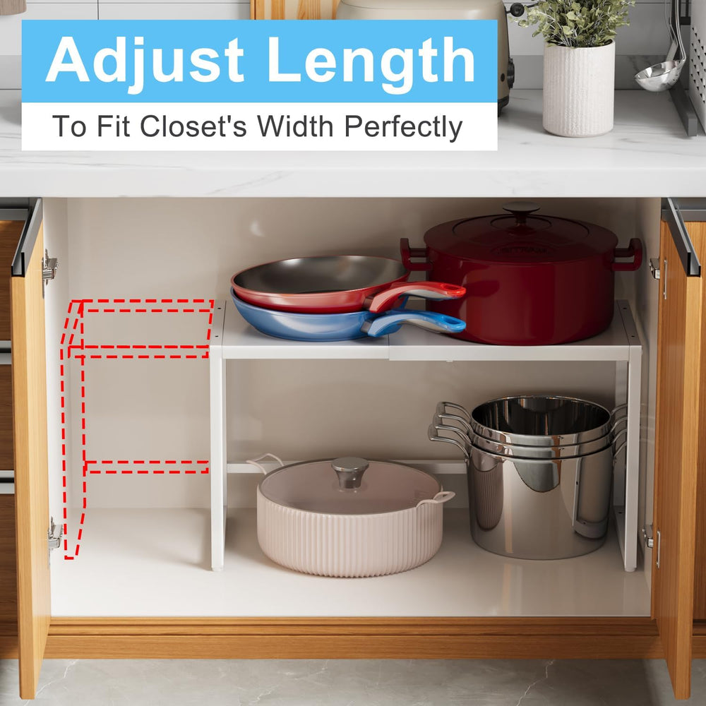 Expandable Kitchen Storage Shelves,110LBS Heavy Duty Metal Shelving Units and...