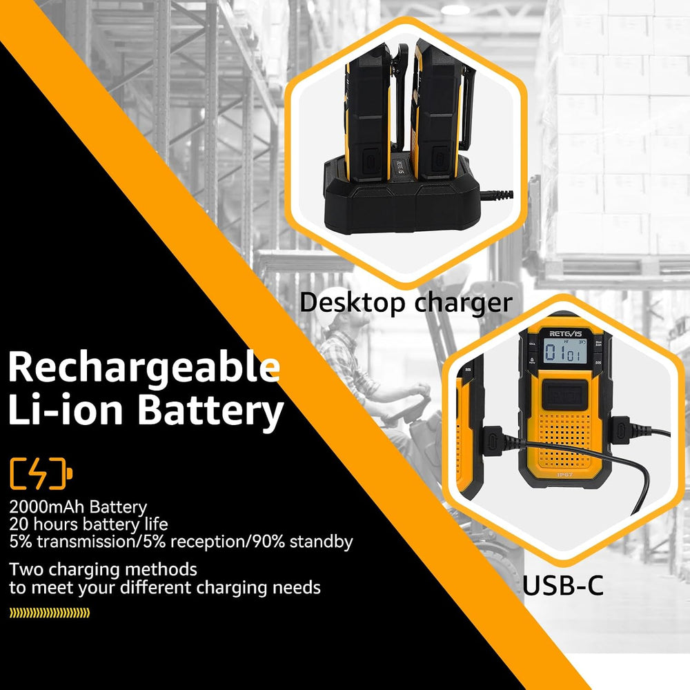 Retevis RB48 Heavy Duty Walkie Talkies for Adults,Long Range Two Way Radios