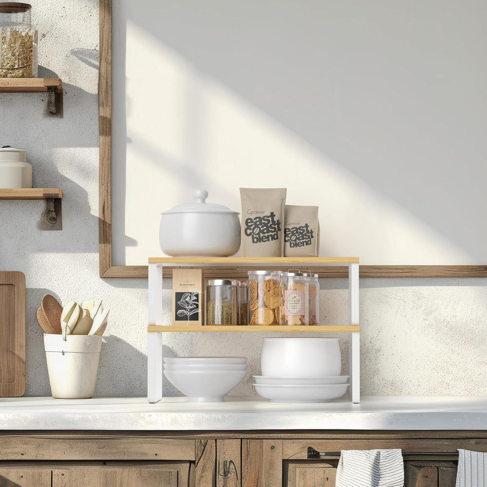 NEX Kitchen Cabinet and Counter Shelf Organizer, Stackable & Expandable, ...