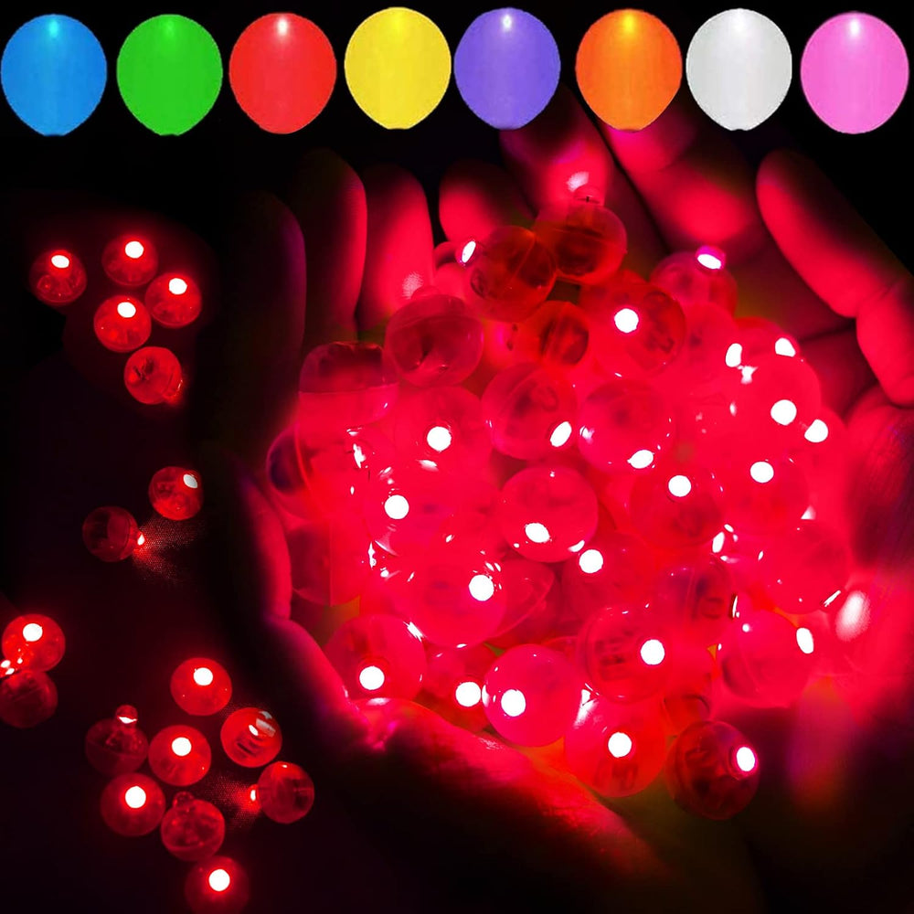 200pcs Red LED Balloon Lights, Mini Led Lights Small Round LED Ball Lamp for ...