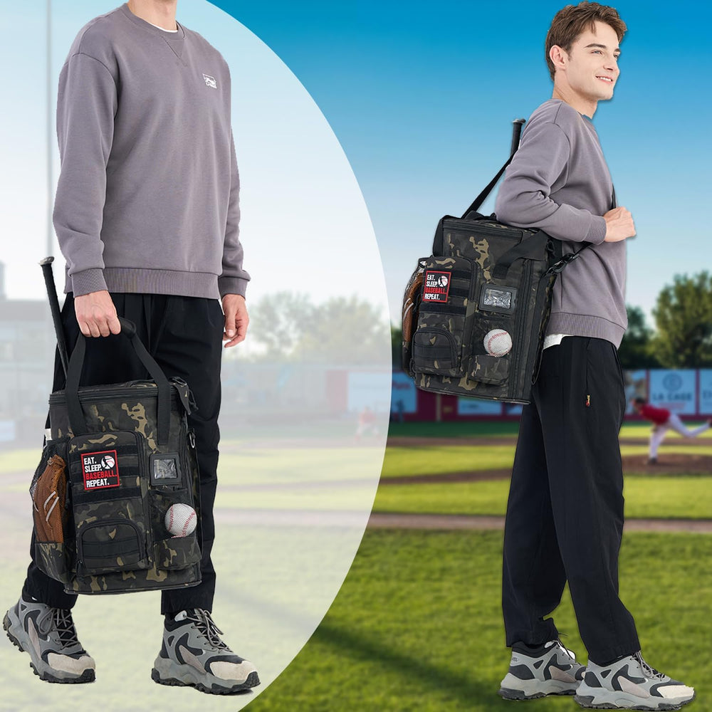 Baseball Bucket Bag 6 Gallon Multi Pockets Softball Coaching Equipment Bag
