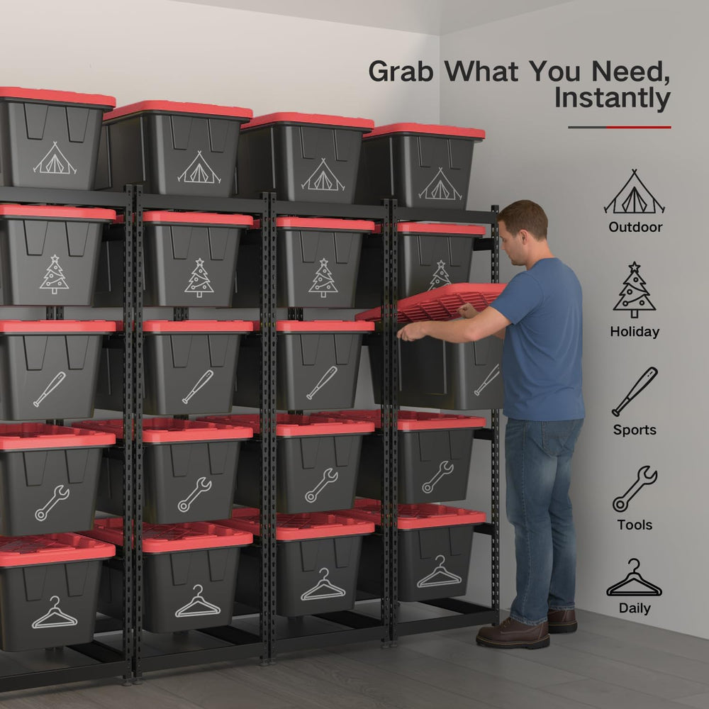 27 Gallon Storage Bin Rack Organizer, Heavy-Duty Tote Storage Rack, 5-Tier St...