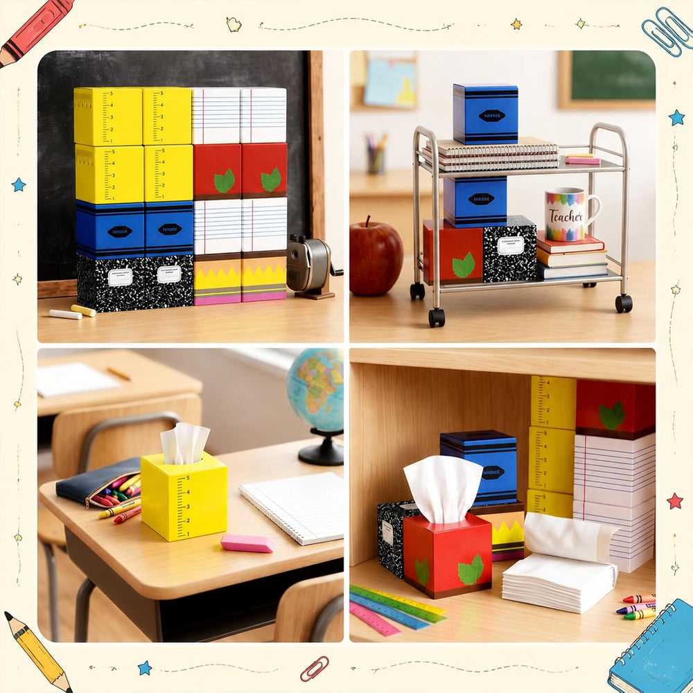 Tinlade 18 Pack Back to School Facial Tissue Cube Boxes with Tissues 900 Shee...