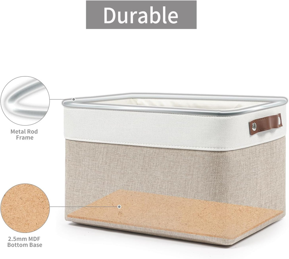 Storage Bins Large Fabric Storage Baskets for Shelves 3 Pack, Decorative Line...