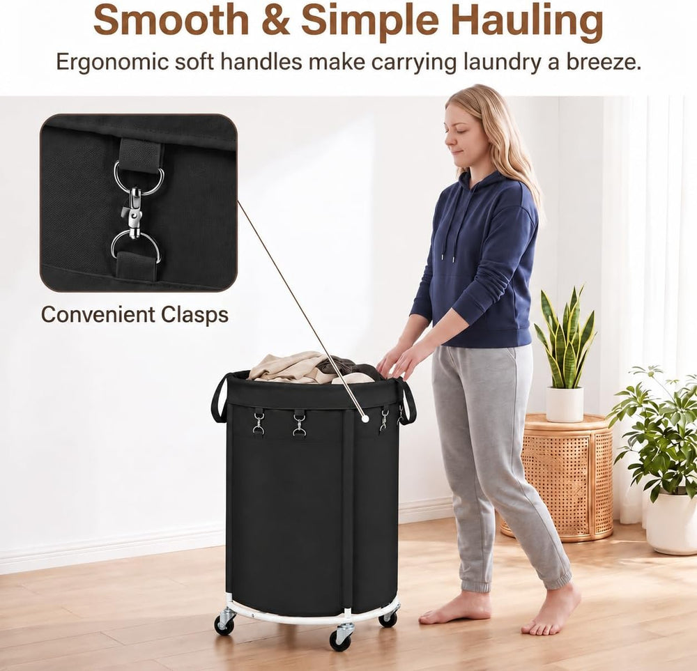150L Large Capacity Rolling Laundry Basket Hamper with Wheels, Clothes hamper...