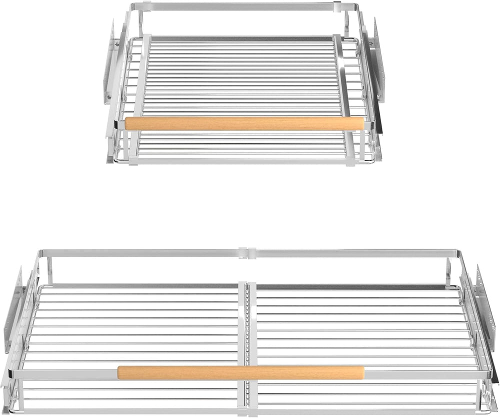 2 Pack Pull Out Cabinet Drawer Shelf Organizer, Extendable Sliding Slide Out ...