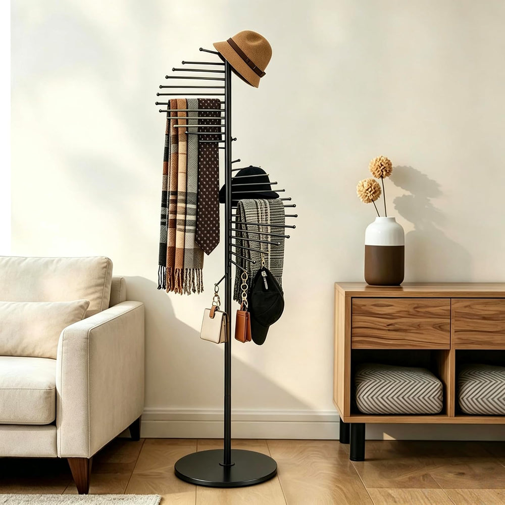 Freestanding Scarf Display Purse Tie Rack Shawl Stand Hijab Hanger